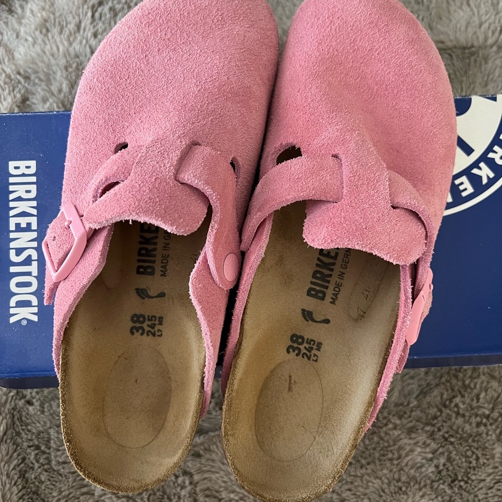 Birkenstock Fuchsia Suede Slip-Ons